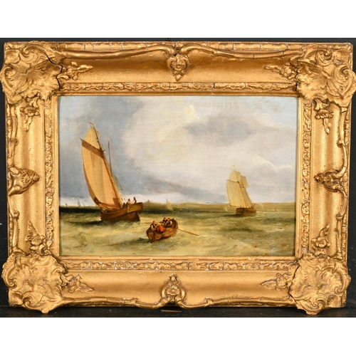 169 - John Callow (1822-1878) British. A Shipping Scene, Oil on board, 8