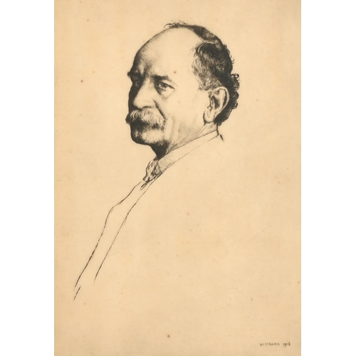 182 - William Strang (1859-1921) British. Portrait of Sir Emery Walker (Engraver, 1851-1933), Drypoint, Si... 