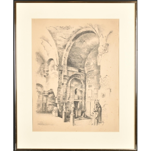 191 - Roger Eliot Fry (1866-1934) British. A Church Interior, Lithograph, Signed in pencil, and inscribed ... 