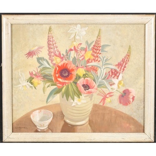 208 - Anna Katrina Zinkeisen (1901-1976) British. Still Life of Flowers in a Vase, Gouache, Signed, 13.5