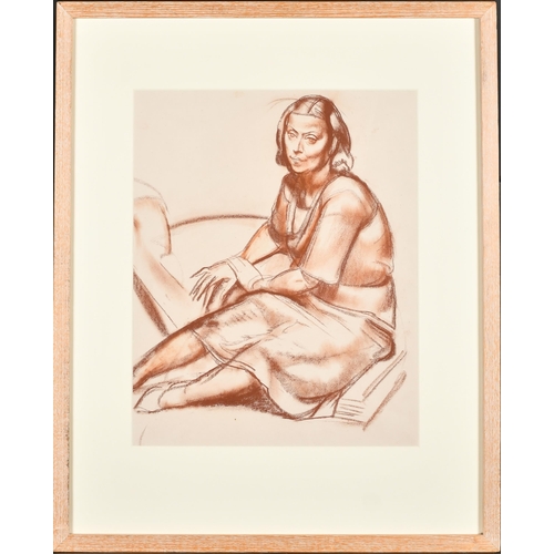 226 - James Stroudley (1906-1988) British. A Seated Figure, Red Chalk, 18.5