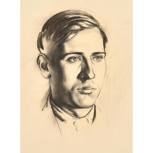 227 - James Stroudley (1906-1988) British. Head Study of a Man, Charcoal, 16.75