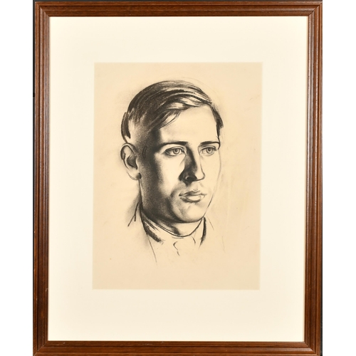 227 - James Stroudley (1906-1988) British. Head Study of a Man, Charcoal, 16.75