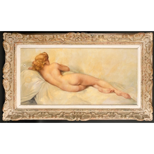 241 - Circle of Paul Sieffert (1874-1857) French. A Reclining Nude, Oil on canvas, In a painted carved woo... 