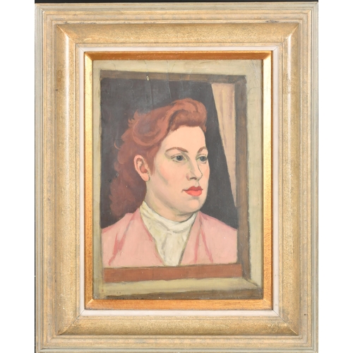 253 - Clifford Hall (1904-1973) British. Head Study of a Woman, Oil on board, Signed verso, 14