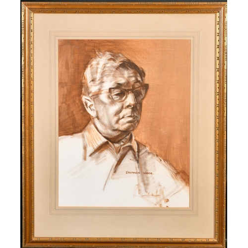 256 - Stephen Ward (1912-1963) British. Study of Anthony Coke, 6th Earl of Leicester, Oil wash sketch on a... 