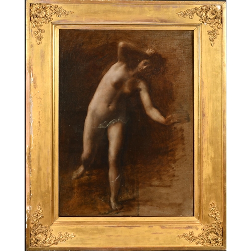 30 - Early 19th Century French School. A Standing Female Nude, Oil on canvas, 27.5