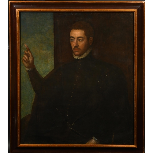 32 - Manner of Tiziano Vecelli 'Titian' (1488/90-1576) Italian. Half Length Portrait of a Man, Oil on Can... 