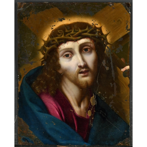 40 - Circle of Guido Reni (1575-1642) Italian. Christ with The Crown of Thorns, Oil on Copper, Unframed 1... 