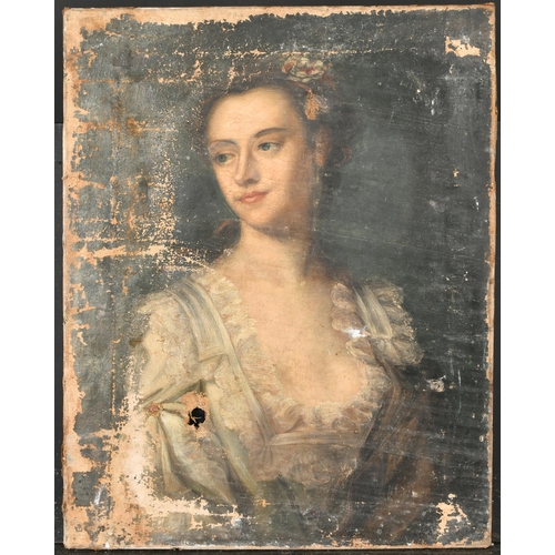 43 - 18th Century English School. Bust Portrait of a Lady, Oil on canvas, Unframed 24