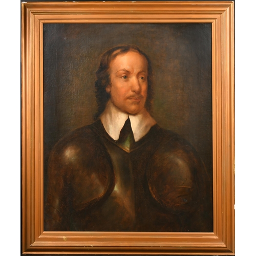 45 - After Samuel Cooper (1609-1672) British. Portrait of Oliver Cromwell, Oil on canvas, 30