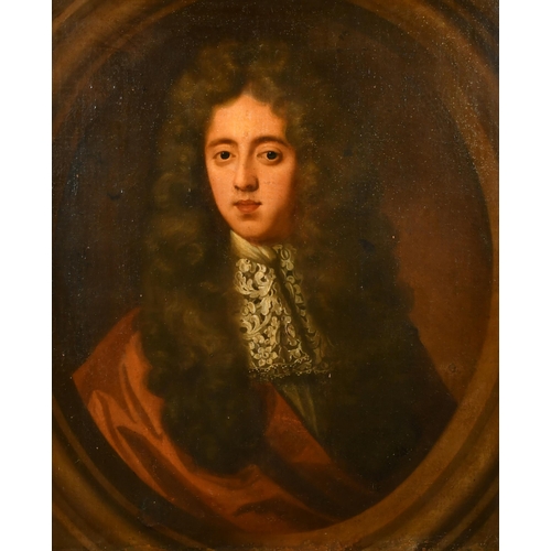 49 - After Peter Lely (1618-1680) British. Portrait of John Hutton, Oil on canvas, In a fine carved giltw... 