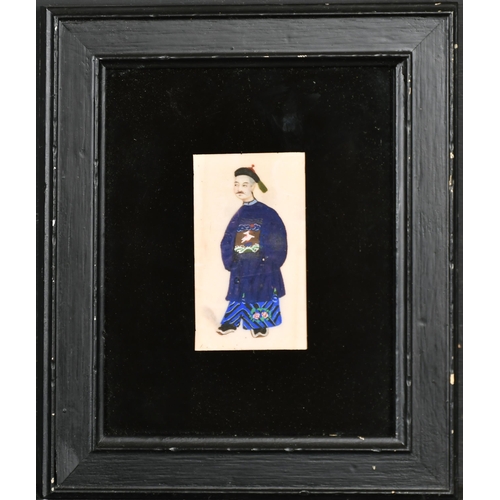 53 - 19th Century Chinese School. A Standing Figure, Watercolour, 3.6