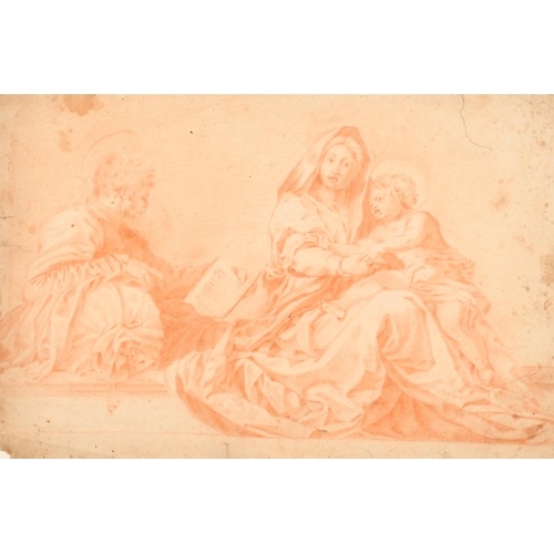 6 - Manner of Andrea del Sarto (1486-1530) Italian. Reading to The Madonna and Child, Sanguine, 11.75