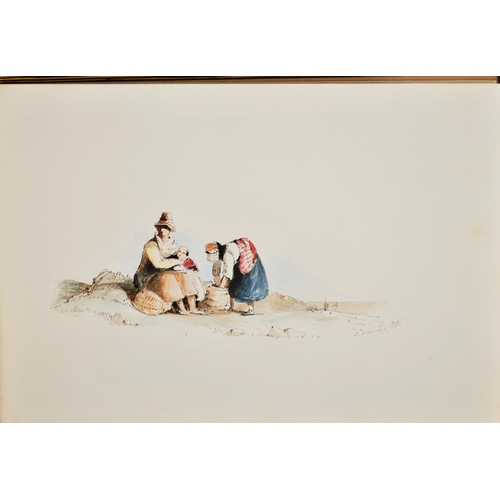 71 - Susan Harriet Holroyd (1829-1894) British. Figures by a Boat, Watercolour, Signed and dated 1865, Un... 