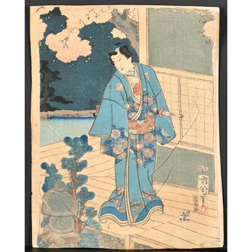 75 - 19th Century Japanese School. Figure in a Kimono, Print on textile, bears a motif, Unframed 8