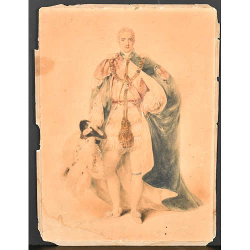 86 - 19th Century English School. Full Length Portrait of The Duke of Wellington, Watercolour, Unframed, ... 