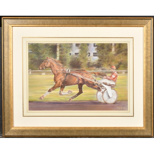 105 - Franco Matania (1922-2006) British. American Harness Racing, Pastel, Signed, 11.75