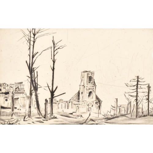 128 - William Rothenstein (1872-1945) British. A Set of Six Drypoints of 'Landscapes of the War' (1918-22)... 