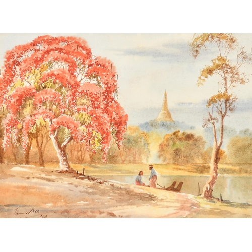 159 - Early 20th Century Malaysian School. Figures by a Camp, Watercolour, Indistinctly signed and dated '... 