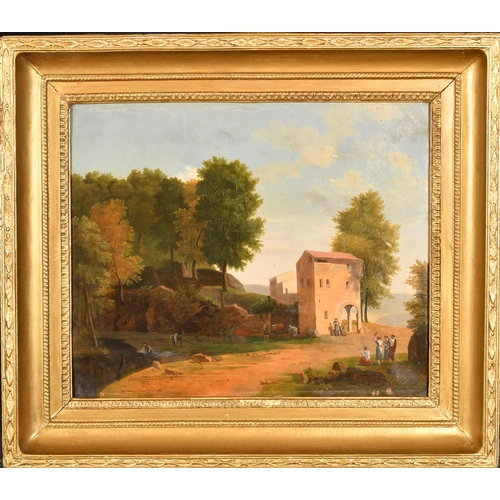 16 - Late 18th Century French School. Figures in a Landscape, Oil on canvas, 15