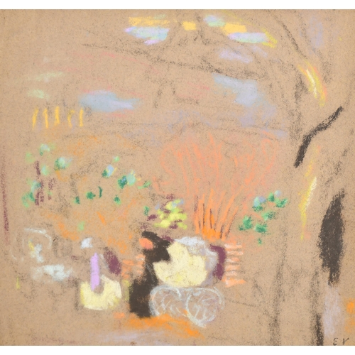 179 - Attributed to Edouard Vuillard (1868-1940) French. Figures with a Pram in a Park, Pastel, Signed wit... 