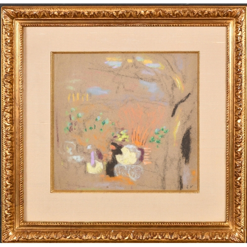 179 - Attributed to Edouard Vuillard (1868-1940) French. Figures with a Pram in a Park, Pastel, Signed wit... 