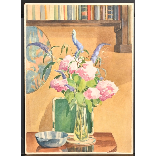 180 - Early 20th Century English School. A Still Life of Flowers in a Glass vase, Watercolour, Unframed 20... 