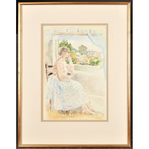 185 - Margaret Fisher Prout (1875-1963) British. Daydreaming, Watercolour, Signed in pencil, 16