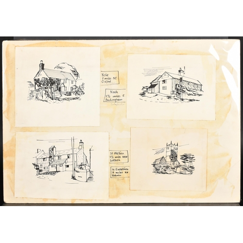 192 - David Collins (20th Century) British. A Collection of Drawing for Shell-Mex and BP Ltd, circa 1953, ... 