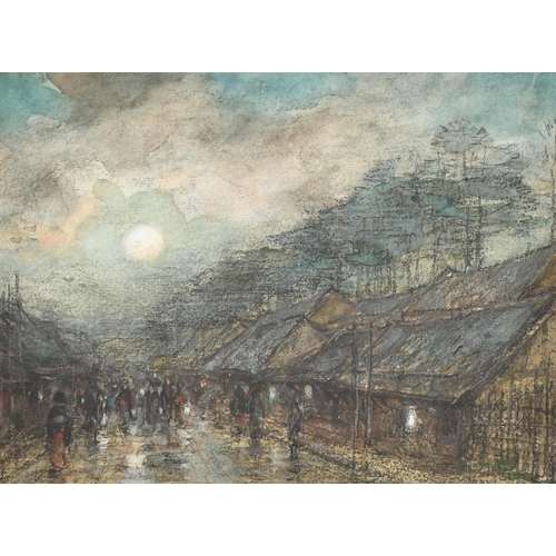 212 - Montague Smyth (1863-1965) British. A Japanese Market Scene, Watercolour, Signed, 6.75