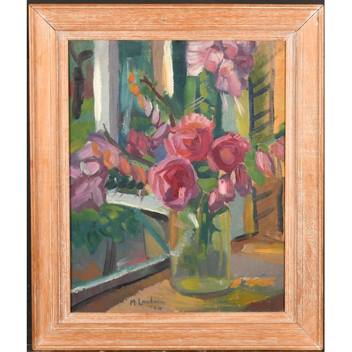 215 - Maggie Laubser (1886-1973) South African. Still Life of Flowers in a Vase, Oil on board, Signed and ... 