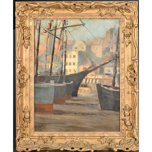 226 - Early 20th Century English School. A Harbour Scene, Oil on canvas, 18.25