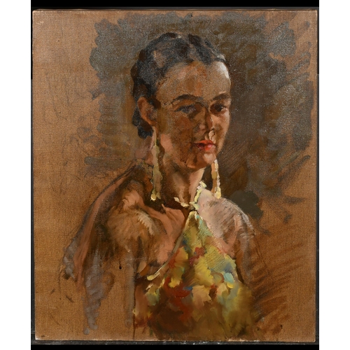 230 - Attributed to Violet Evelyn Arnott (1901-1953) British. Bust Portrait of a Lady, Oil sketch on canva... 