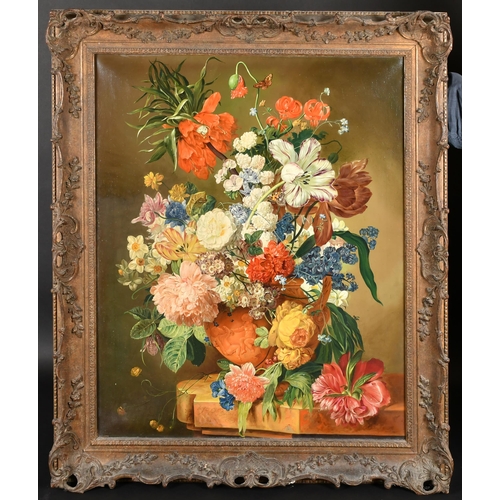 259 - Frederick Victor Bailey (1919-1997) British. Still Life with a Profusion of Flowers in an Urn, Oil o... 