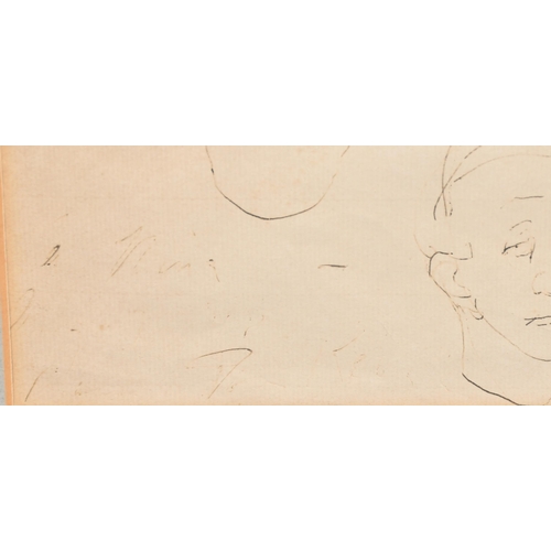 3 - Early 19th Century English School. Head Studies, Ink, 12.25