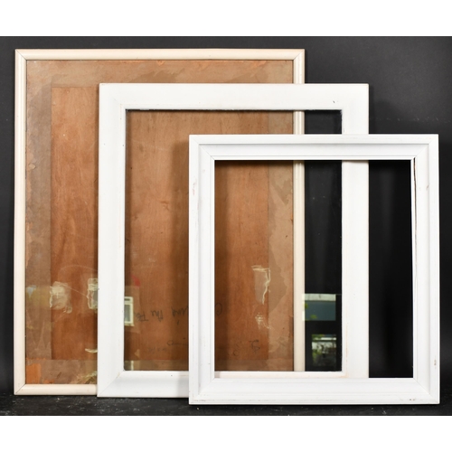 381 - 20th Century English School. A White Painted Frame, with inset glass, rebate 24