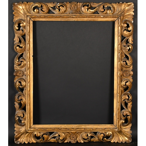 392 - 19th Century Italian School. A Carved Giltwood Florentine Frame, rebate 23