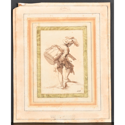 4 - 18th Century Italian School. A Drummer Boy, Watercolour and wash, Numbered 23, Unframed 5