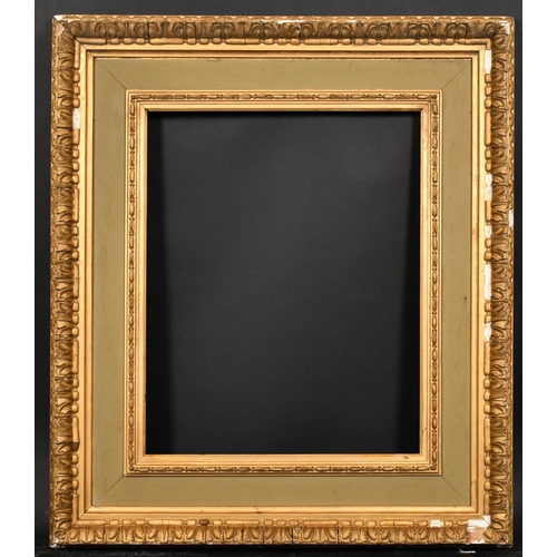 407 - 19th Century English School. A Gilt Composition Watts Style Frame, with a painted plate, rebate 20.2... 