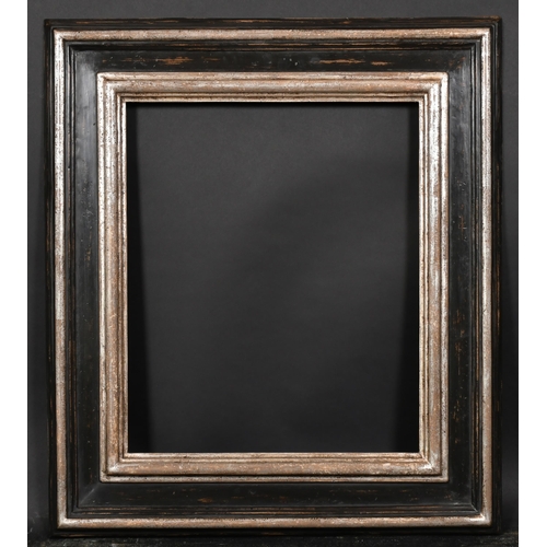 410 - 20th Century English School. A Silver and Black Painted Frame, rebate 20