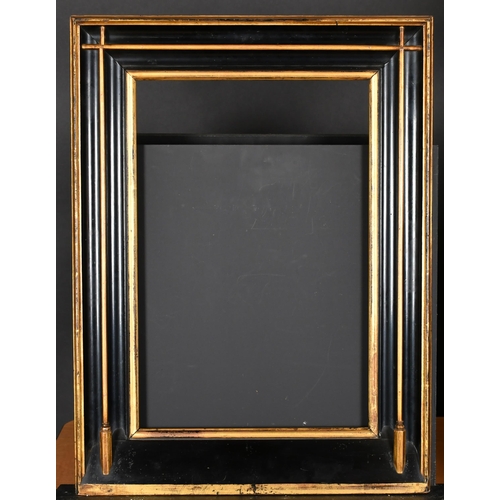 416 - 19th Century English School. A Black and Gilt Altar Frame, rebate 19.5