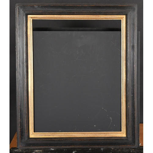 419 - 19th Century English School. A Black Painted Frame, with a gilt slip, rebate 18.75