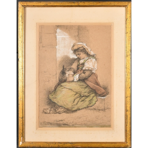 45 - Emile Gambogi (19th Century) European. A Sleeping Girl, Chalk, Signed and dated 1869, 20.5