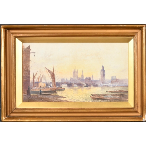 49 - Frederick Edward Joseph Goff (1855-1931) British. The Thames at Westminster, Watercolour, Signed wit... 