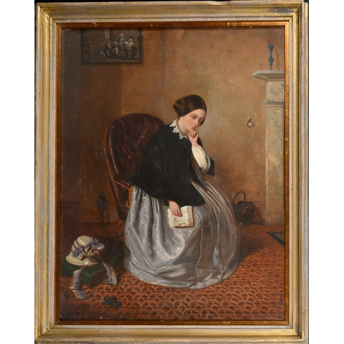 66 - 19th Century English School. The Letter, Oil on board, 24.5