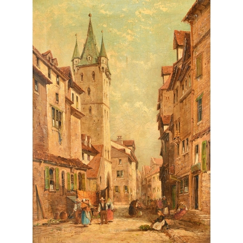 70 - William Meadows (c.1825-c.1901) British. A Continental Street Scene, Oil on canvas, Signed, 22