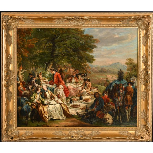 22 - 18th Century French School. Figures at a Garden Banquet, Oil on canvas, 19.75