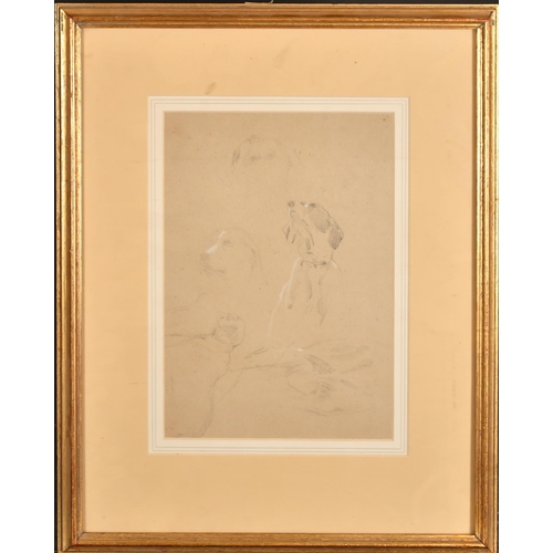 102 - Jean Maxime Claude (1823-1904) French. Studies of Dogs, Watercolour and pencil, Inscribed, and inscr... 