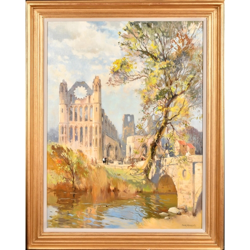 165 - Jack Merriott (1901-1968) British. Elgin Cathedral, Oil on artist's board, Signed, 31